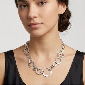 Silpada Retired Sterling Silver Hammered Link Necklace